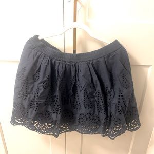 Two by Vince Navy Eyelet Skirt